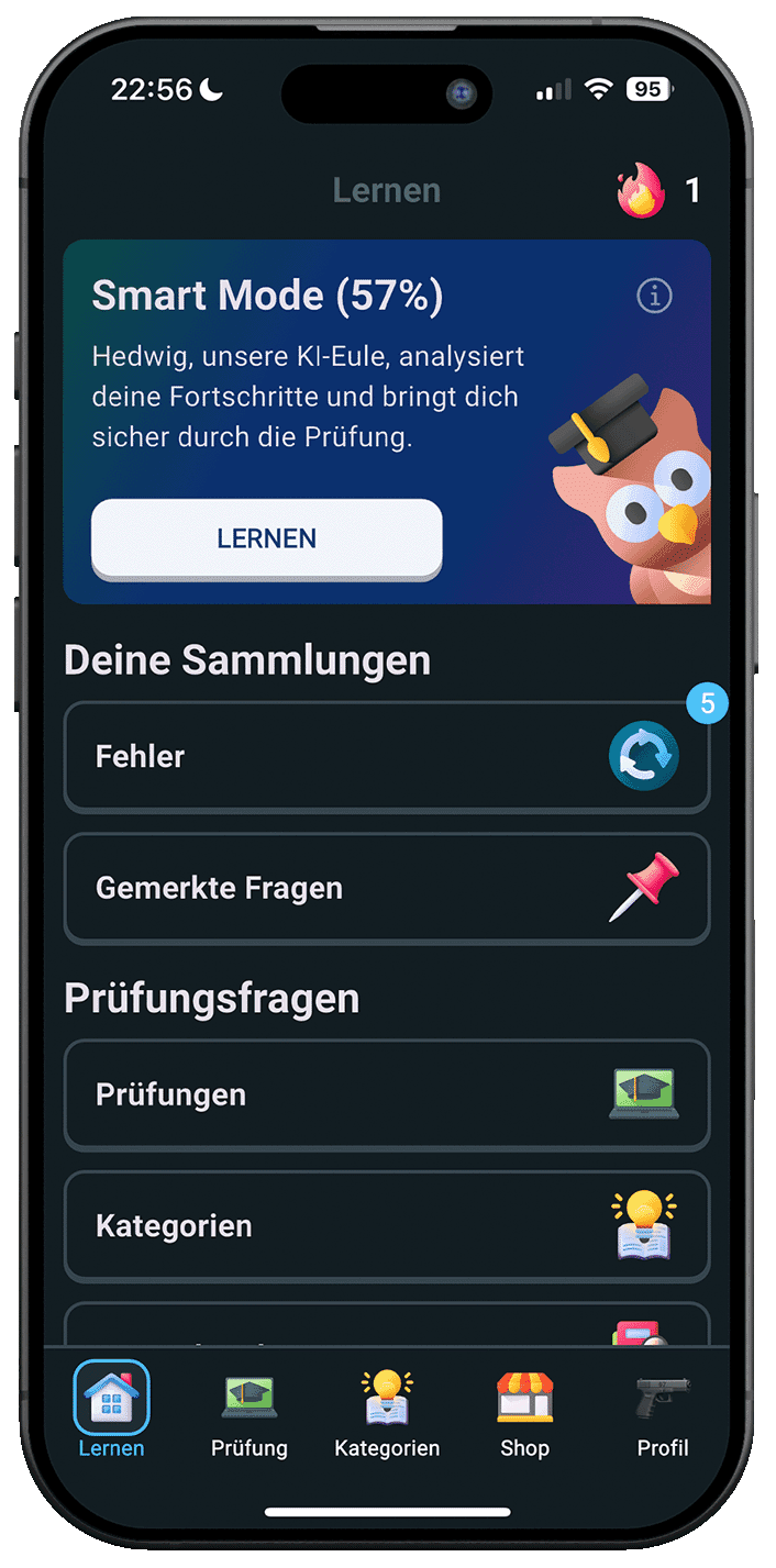 Kurs auf dem Smartphone
